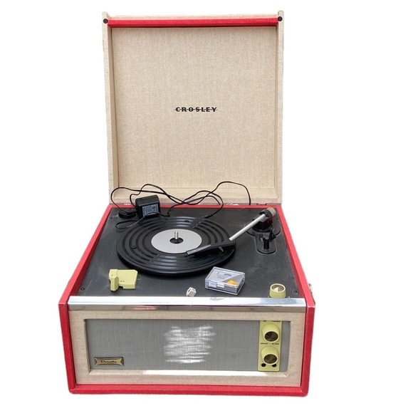 Crosley Vintage Record Player Dansette Bermuda Turntable Red Table Top Disc $510 - Picture 12 of 13